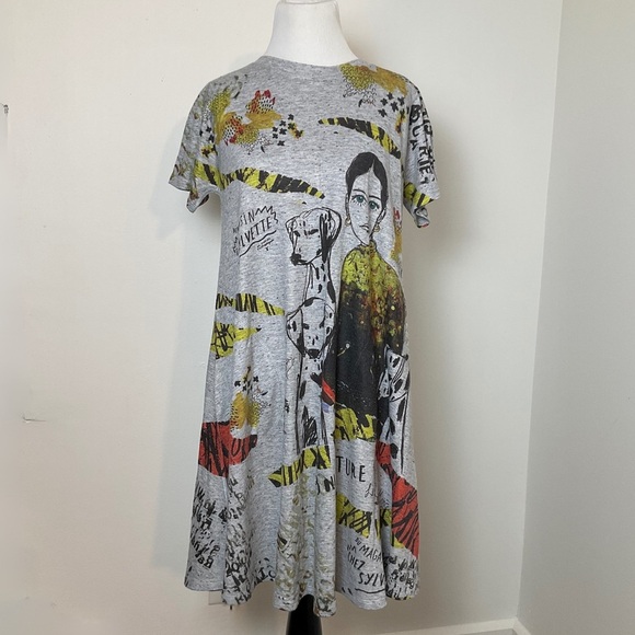 Inoah Gray Mini Dress | Rare | Pockets | Wearable Art | USA | Small - Picture 2 of 11